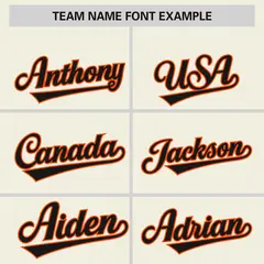 Cream Orange Phonetic Rhythm Authentic Baseball Jersey 3