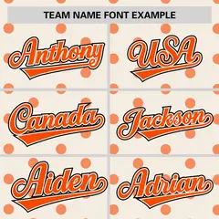 Cream Orange Polka Dot Graffiti Authentic Baseball Jersey 3