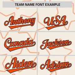 Cream Orange Star Pattern Varsity Letterman Baseball Jacket 3