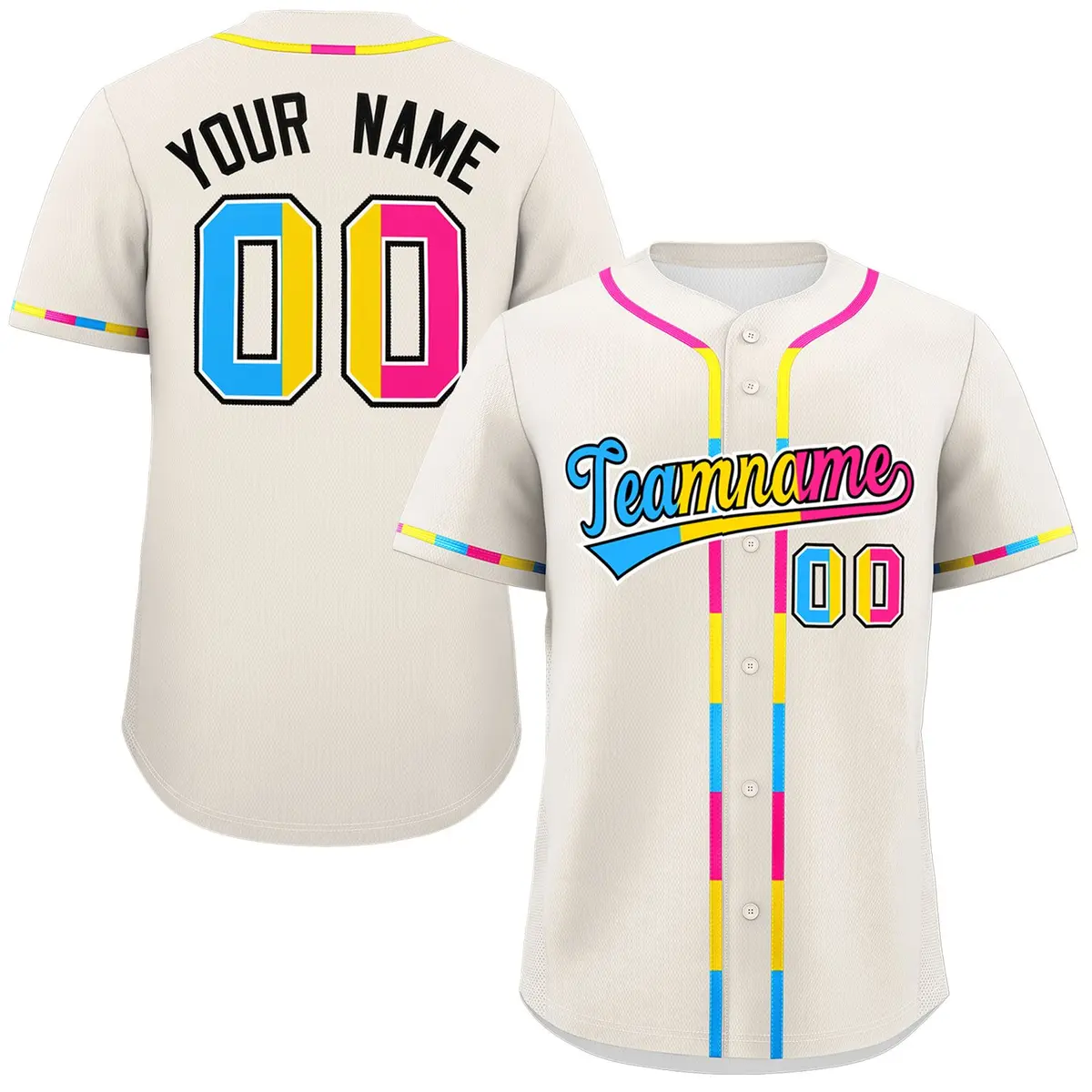 Cream Pansexuality Pride Month Baseball Jersey