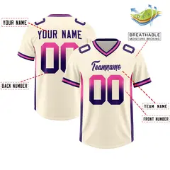 Cream Pink and Purple Gradient Sides Fashion Football Jersey 2