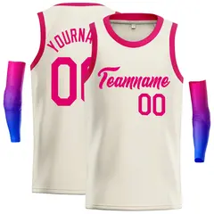 Cream Pink Classic Casual Basketball Jersey