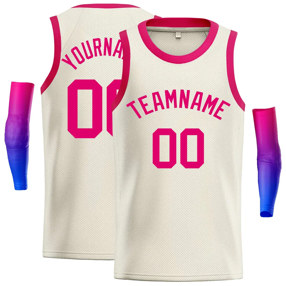 Cream Pink Classic Casual Basketball Jersey