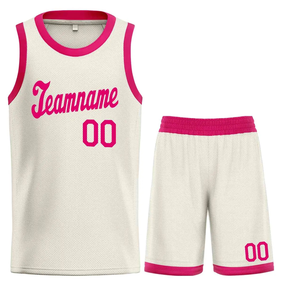 Cream Pink Classic Sets Sports Basketball Uniform Jersey