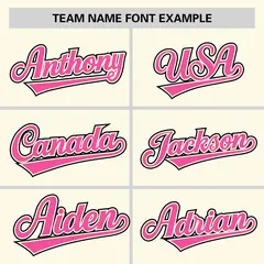 Cream Pink Half Stripe Authentic Baseball Jersey 3