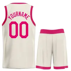 Cream Pink Heal Classic Sets Basketball Jersey 2