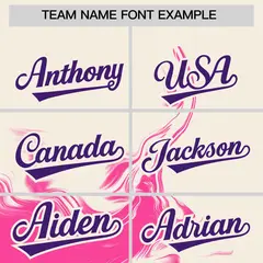 Cream Pink Ink Pattern Authentic Baseball Jersey 3