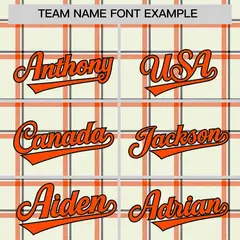 Cream Plaid Authentic Baseball Jersey 3