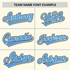 Cream Powder Blue Half Stripe Authentic Baseball Jersey 3