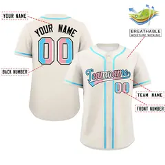 Cream Powder Blue Transgender Pride Month Baseball Jersey 2