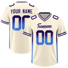 Cream Purple and Powder Blue Gradient Sides Football Jersey