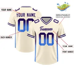 Cream Purple and Powder Blue Gradient Sides Football Jersey 2