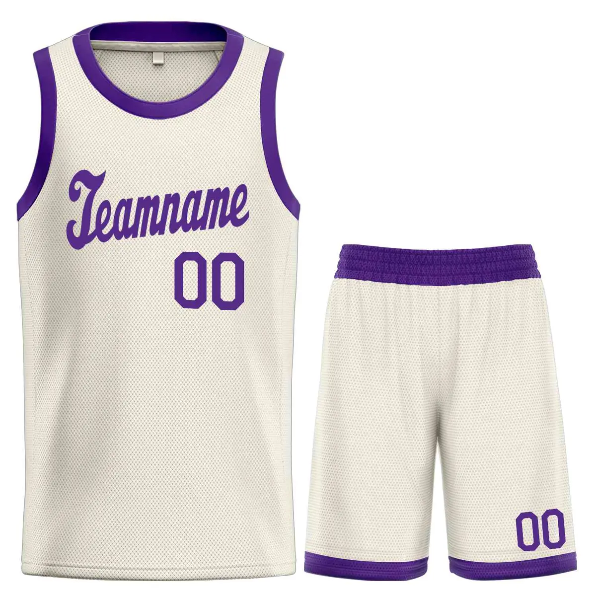 Cream Purple Classic Sets Sports Basketball Uniform Jersey