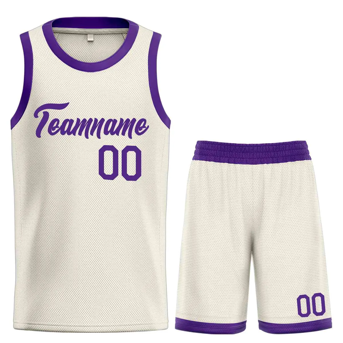 Cream Purple Heal Classic Sets Basketball Jersey