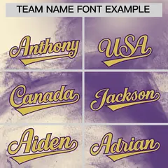 Cream Purple Old Gold Skeleton Graffiti Baseball Jersey 3