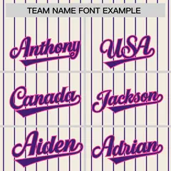 Cream Purple Pinstripe Raglan Varsity Letterman Jacket 3