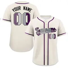 Cream Purple Pride Month Classic Baseball Jersey