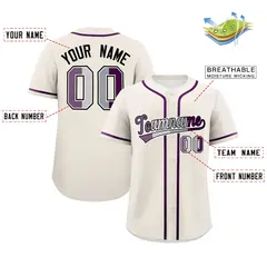 Cream Purple Pride Month Classic Baseball Jersey 2