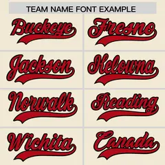 Cream Red Baseball Jersey Pants Hat Uniform Package 3