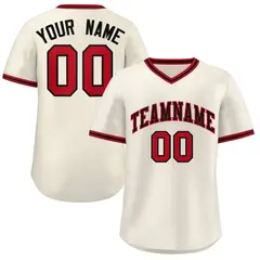 Cream Red-Black Authentic Classic Pullover Baseball Jersey