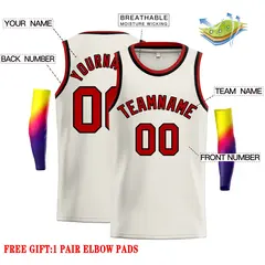 Cream Red-Black Classic Casual Basketball Jersey 2