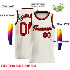 Cream Red-Black Classic Casual Basketball Jersey 2