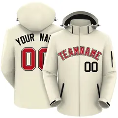 Cream Red-Black Classic Waterproof Jacket 1