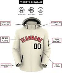 Cream Red-Black Classic Waterproof Jacket 2