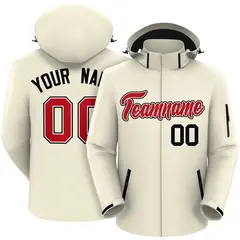Cream Red-Black Classic Waterproof Jacket