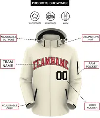 Cream Red-Black Classic Waterproof Jacket 2