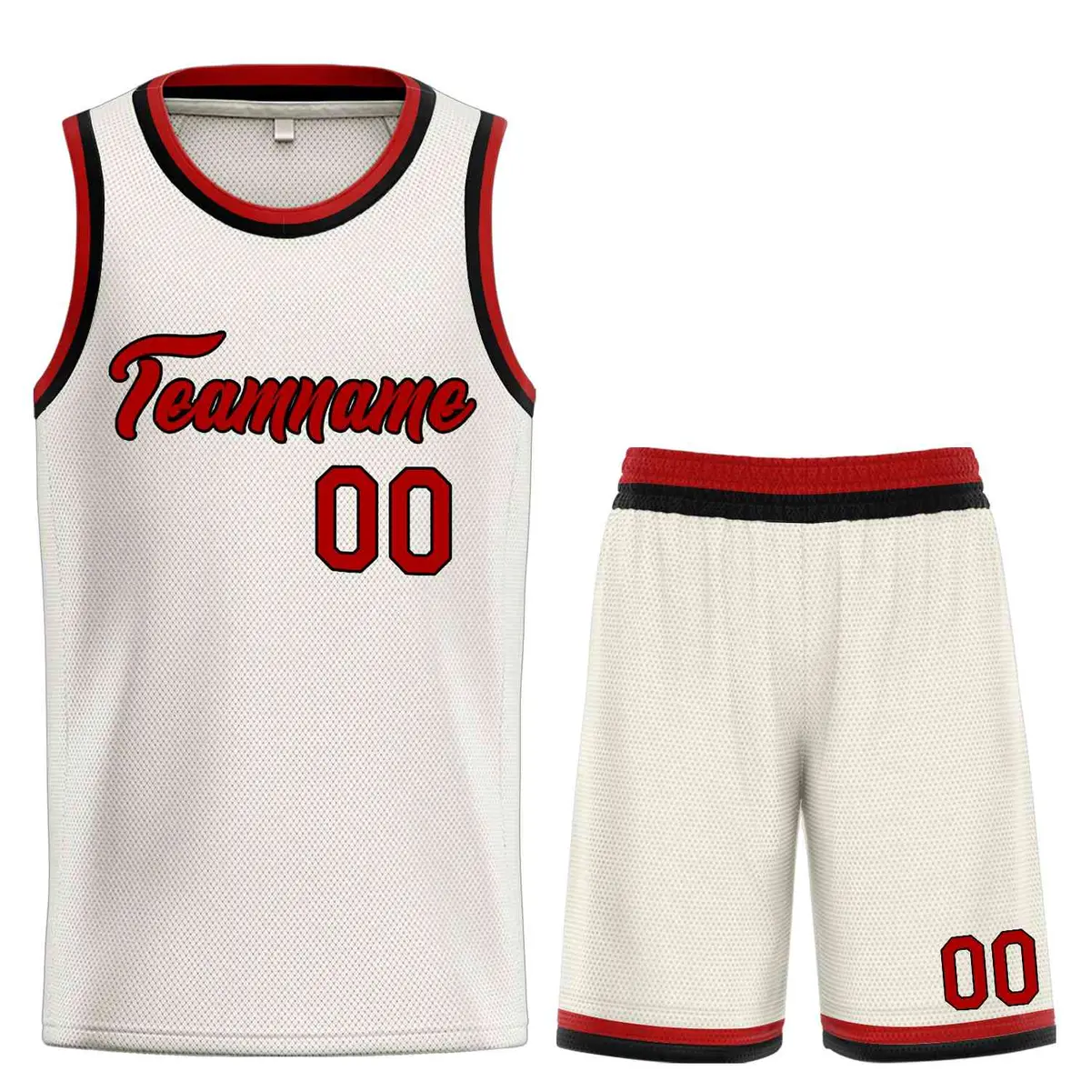 Cream Red-Black Heal Classic Sets Basketball Jersey
