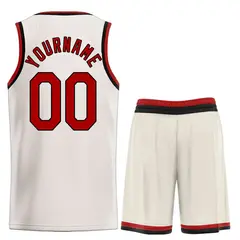 Cream Red-Black Heal Classic Sets Basketball Jersey 2