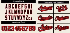 Cream Red-Black Stripe Raglan Baseball Jersey 3