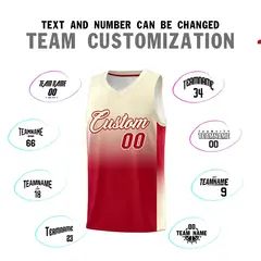 Cream Red Gradient Fashion Basketball Jersey 4