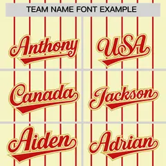 Cream Red Gradient Stripe Fashion Sleeves Baseball Jersey 3