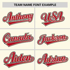 Cream Red Half Stripe Authentic Baseball Jersey 3
