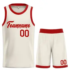 Cream Red Heal Classic Sets Basketball Jersey