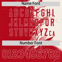 Cream Red Ink Pattern Authentic Baseball Jersey 4