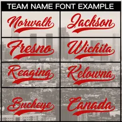 Cream Red Khaki Los Angeles City Skyline Baseball Jersey 3