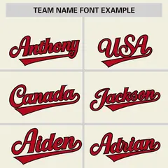 Cream Red Phonetic Rhythm Authentic Baseball Jersey 3