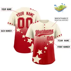 Cream Red Rising Stars Gradient Baseball Jersey 2