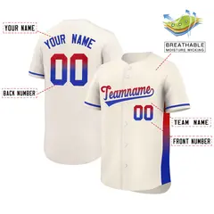 Cream Red-Royal Gradient Side Authentic Baseball Jersey 2