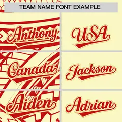 Cream Red Split Tribal Pattern Fashion Baseball Jersey 3