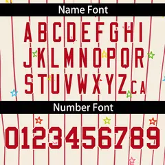 Cream Red Stripe Star Pattern Authentic Baseball Jersey 4