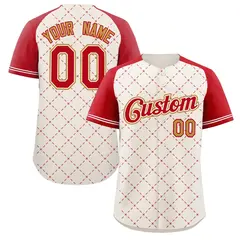 Cream Red White-Old Gold Rhombus Authentic Baseball Jersey