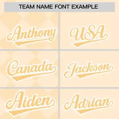 Cream Rhombus Design Authentic Baseball Jersey 3