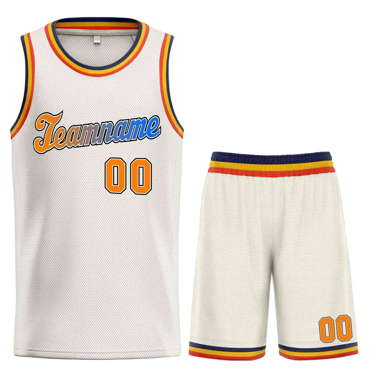 Cream Royal-Black Classic Sets Basketball Uniform Jersey
