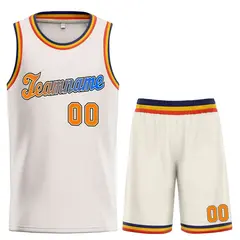 Cream Royal-Black Classic Sets Basketball Uniform Jersey