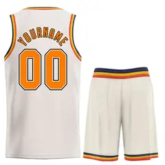 Cream Royal-Black Classic Sets Basketball Uniform Jersey 2