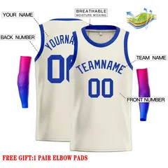 Cream Royal Classic Casual Basketball Jersey 2